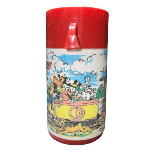 Vintage Aladdin Disney Express Thermos Bottle 1970s Mickey Mouse & Friends Carto - Picture 3 of 8